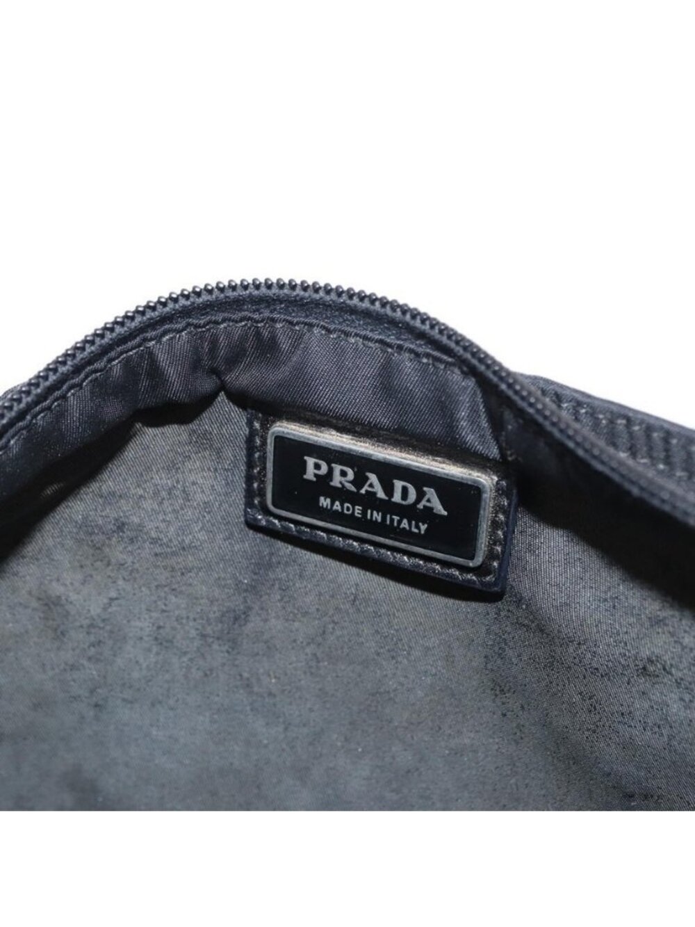 Authentic PRADA Shoulder Bag Nylon Black Silver - Picture 2 of 16